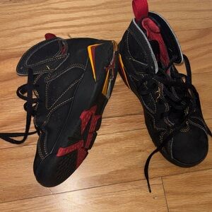 Kids Black and Red Jordan Sneakers size 1Y